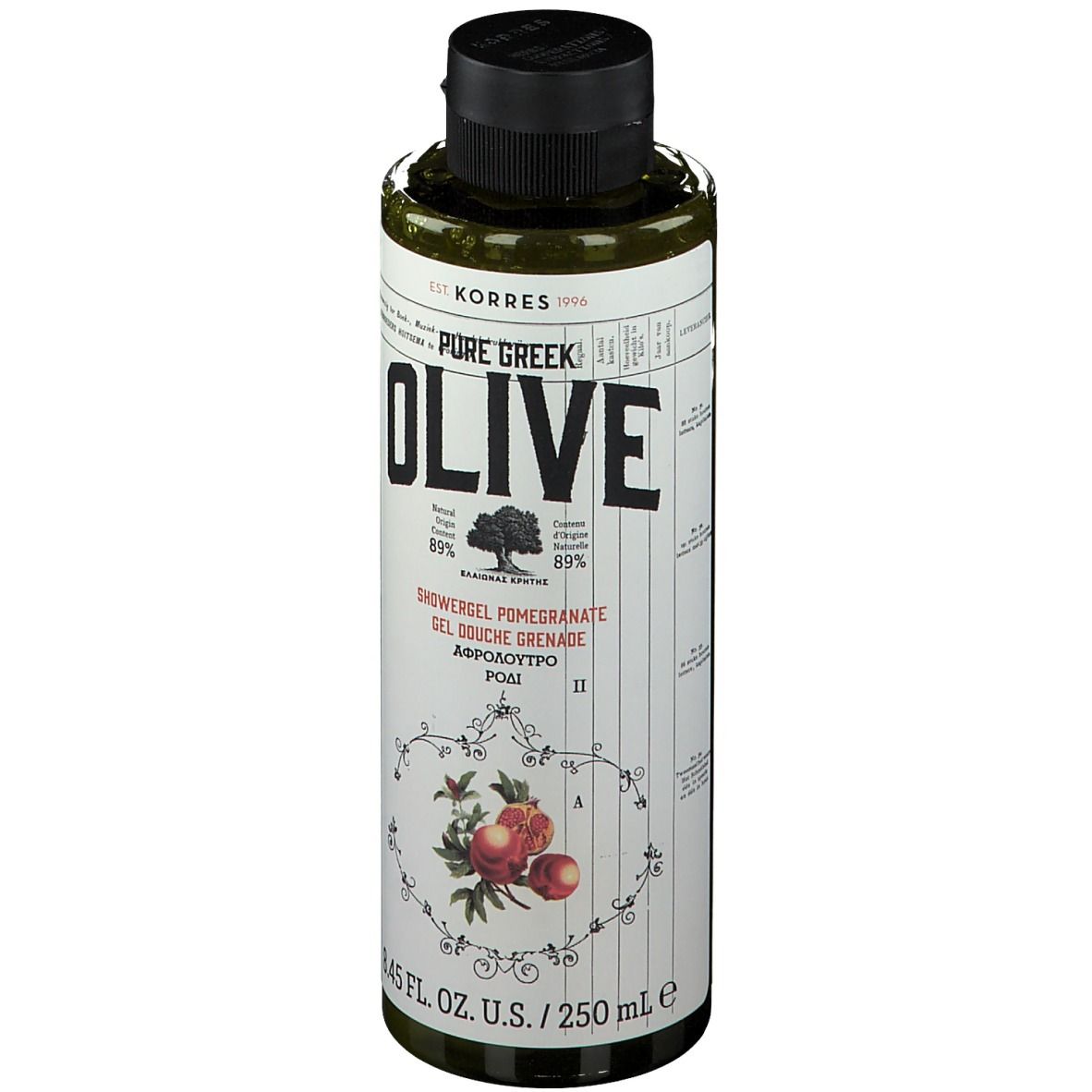 Korres KB Pure Greek Olive Douchegel Granaatappel 250 ml Duschgel