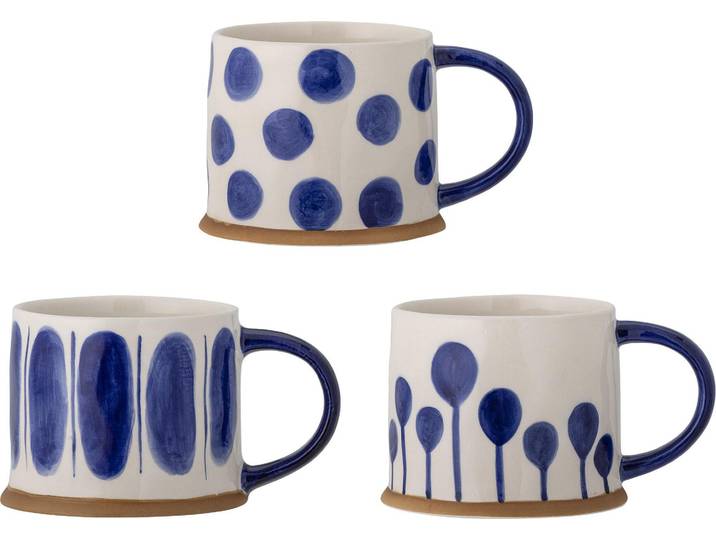 Ensemble De Mugs Bloomingville Grès 450 Ml 11 Cm 3 Pièces