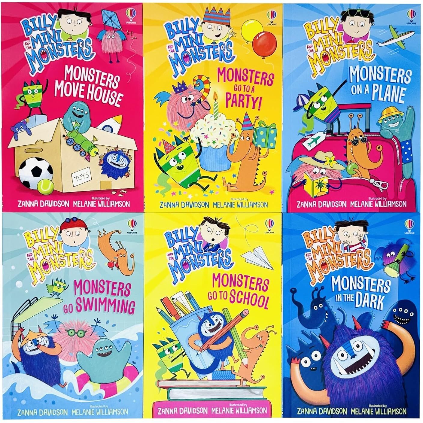Usborne Billy and the Mini Monsters 6 Books Collection Set by Zanna Davidson – Funny Monster Adventure Collection for Kids