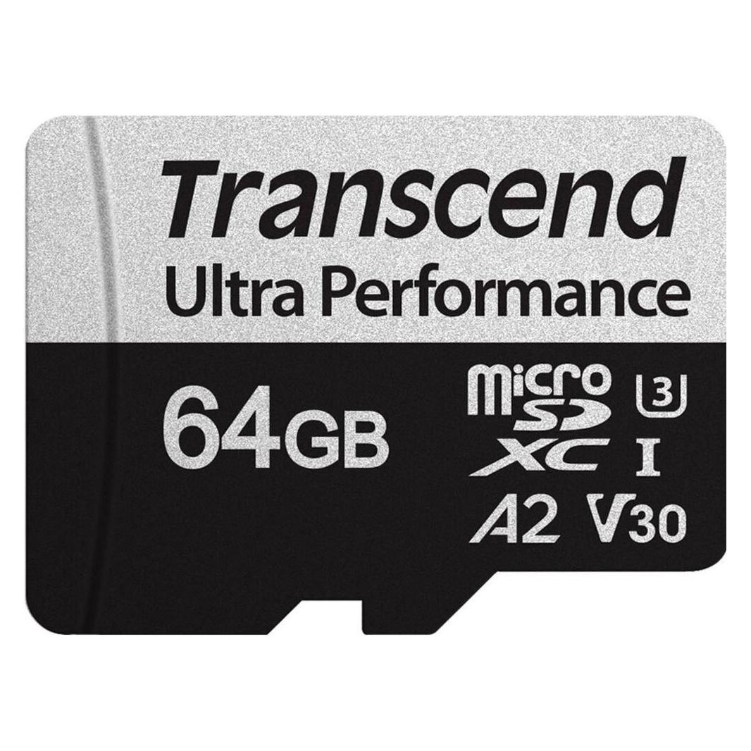 Transcend SD microSD Card SDXC USD340S w/adapter (64 GB, microSDXC, U3, UHS-I) (TS64GUSD340S)