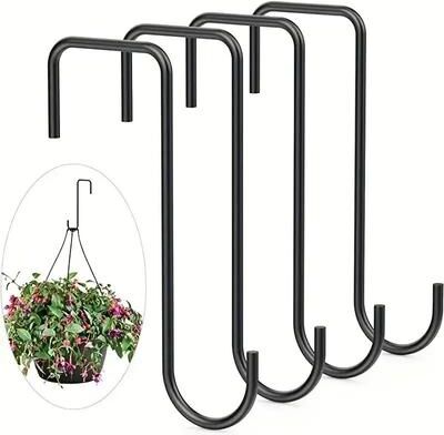 Uplift Essentials 4 Heavy Duty Black Fence Hooks For Hanging Plants, Bird Feeders & Lanterns Indoor Outdoor Use 4 Heavy Duty Black Fence Hooks For Hanging Plants, Bird Feeders & Lanterns Indoor Outdoor Use