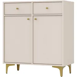 KOMMODE TORINO 84/94/41 cm mit 2 Schubladen 2 Türen Beige