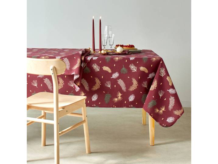 Nappe imprimée feuillage doré - Blancheporte