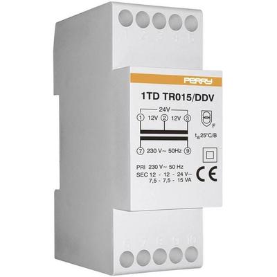 Wallair 1TDTR015/DDV15VA Klingel-Transformator 12 V, 24V