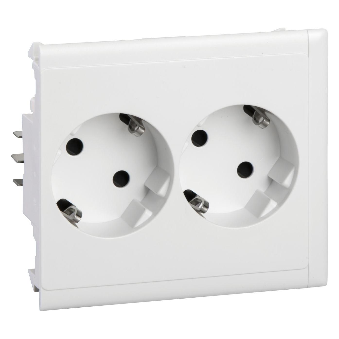 Schneider Electric Schukosteckdose CYB-PS 37grad Slave 2fach 16A/250V anreih Master/Slave weiss 9016 5940010 (5940010)