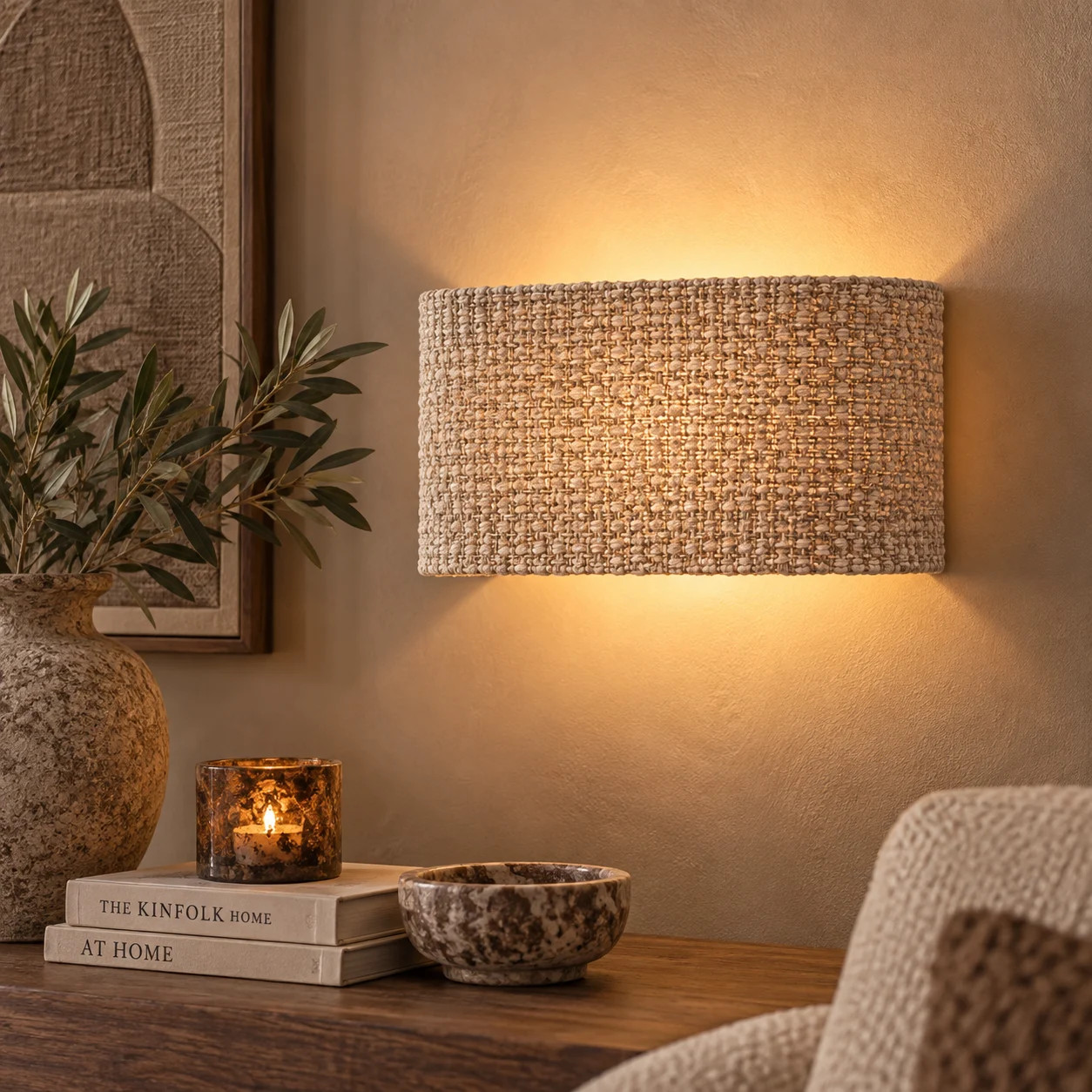PTMD Wandlamp Devi Taupe Rechthoekig Laag