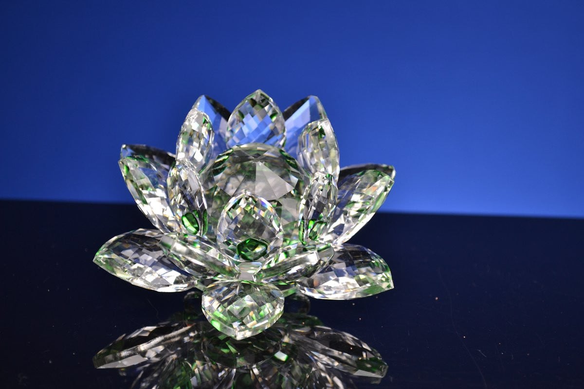 Kristallen Lotusbloem Groen voor op tafel