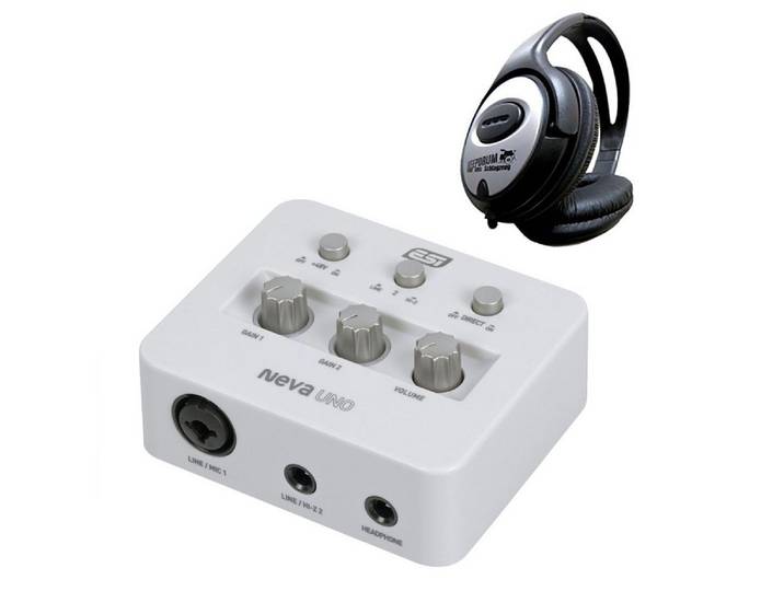 ESI Audio ESI NEVA Uno USB Audio-Interface mit Kopfhörer Digitales Aufnahmegerät