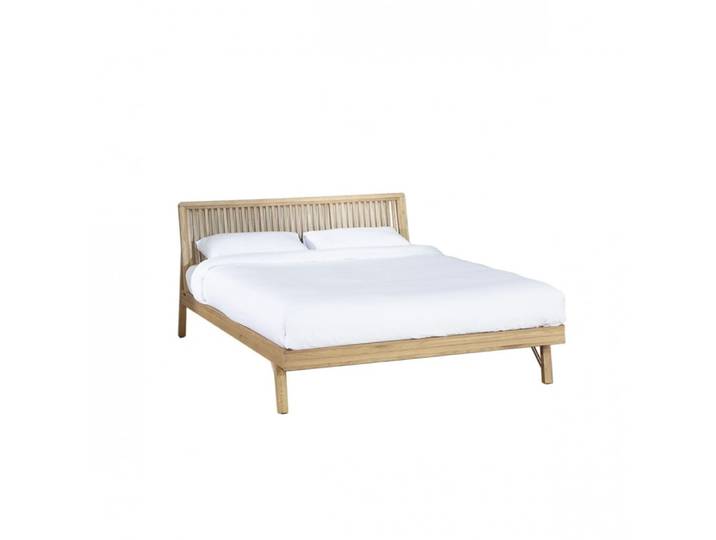Lit 160x200 en chêne beige