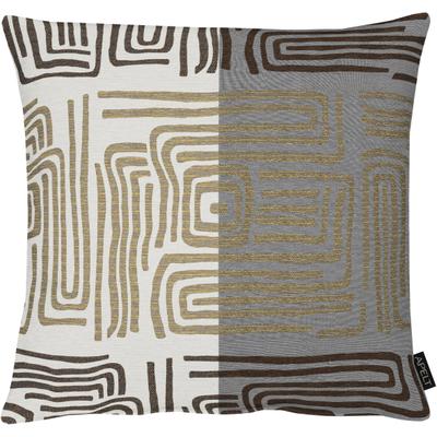 Dekokissen APELT "Mino", grau (taupe), B:49cm L:49cm, Obermaterial: 75% Polyester, 15% Baumwolle, 10% Viskose, Dekokissen_Sitzkissen_Kissenhüllen, mit graphischen Motiven