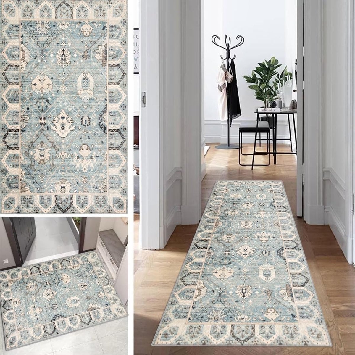 Lange Loper Keuken Tapijt in Vintage Stijl, Antislip en Wasbaar, 60 x 180 cm