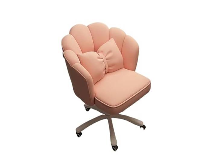 OUTIFUOTPP Home Chair Butterfly-Stuhl mit mittlerer Rückenlehne, gepolsterter moderner Tufting-Stuhl, drehbar, höhenverstellbar, Samt(PINK)