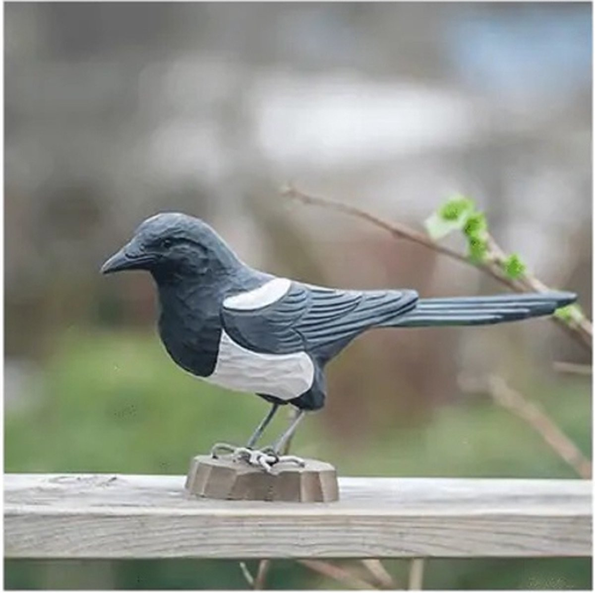 Wildlife Garden Decobird Ekster Houten Beeld voor op tafel