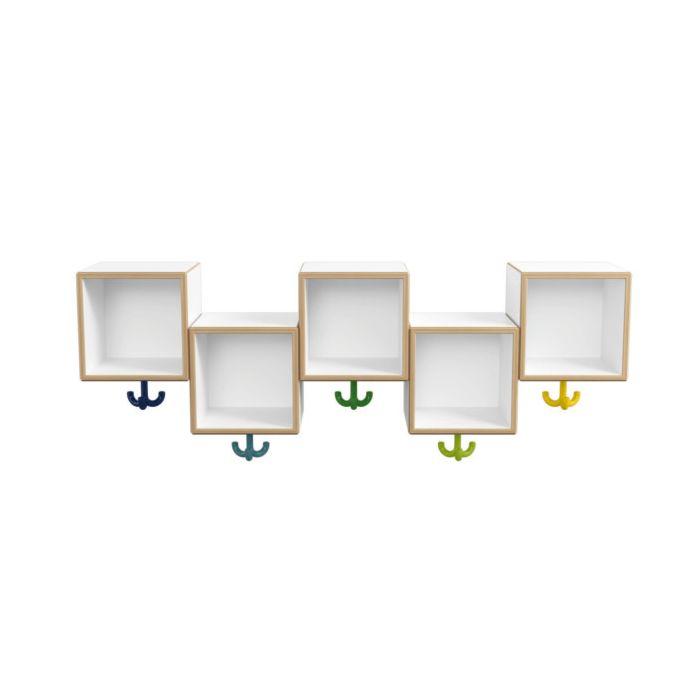 Hewi Reihen-Hängeregal M20.03.002 1000x300x200mm, Erweiterung, 5 Plätze mit 3-fach-Haken