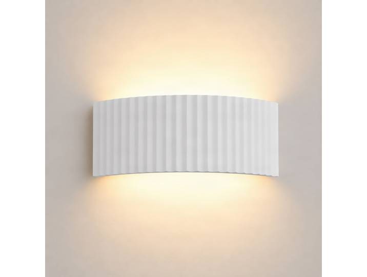 Applique murale Naike, blanche, aspect nervuré, plâtre, 15 cm - Lindby - Couloir - Moderne - Plâtre / argile - À ampoule unique