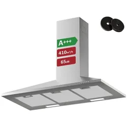 Levivo Dunstabzugshaube 90 cm 410 m3/h silber