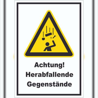 HB-Druck Achtung Herabfallende Gegenstände Aufkleber A4 (210x297mm)