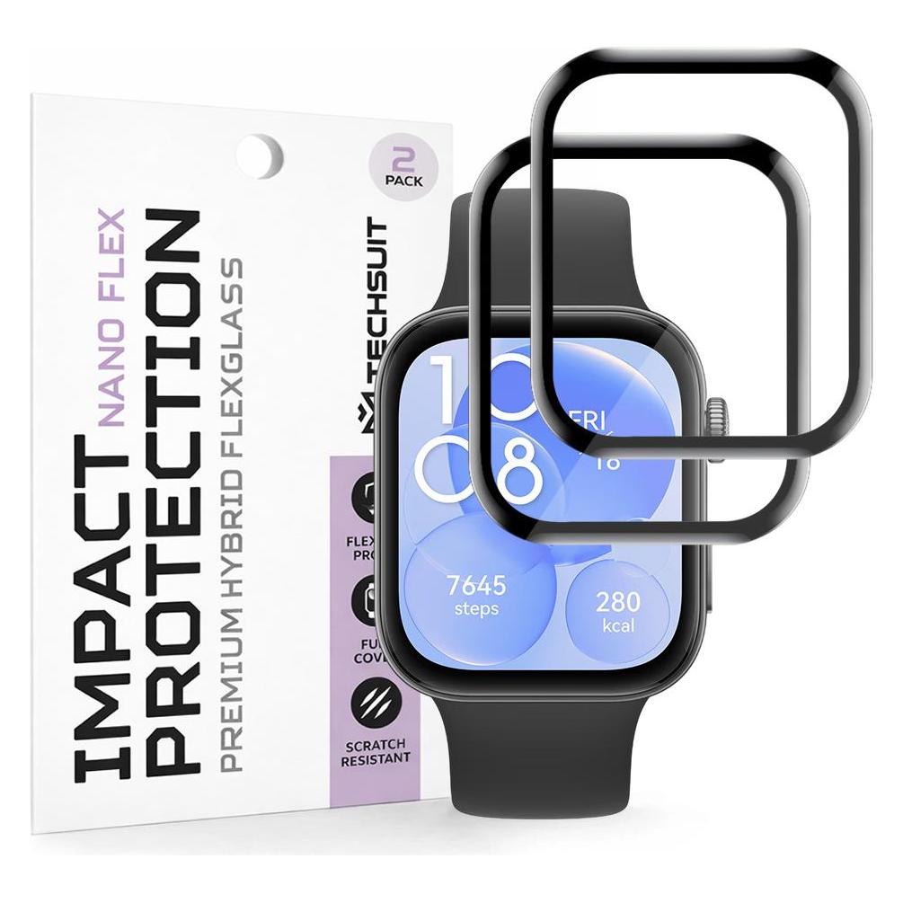 Techsuit - Nano Flex (2 pack) - Huawei Watch Fit 3 - Black (66920223)