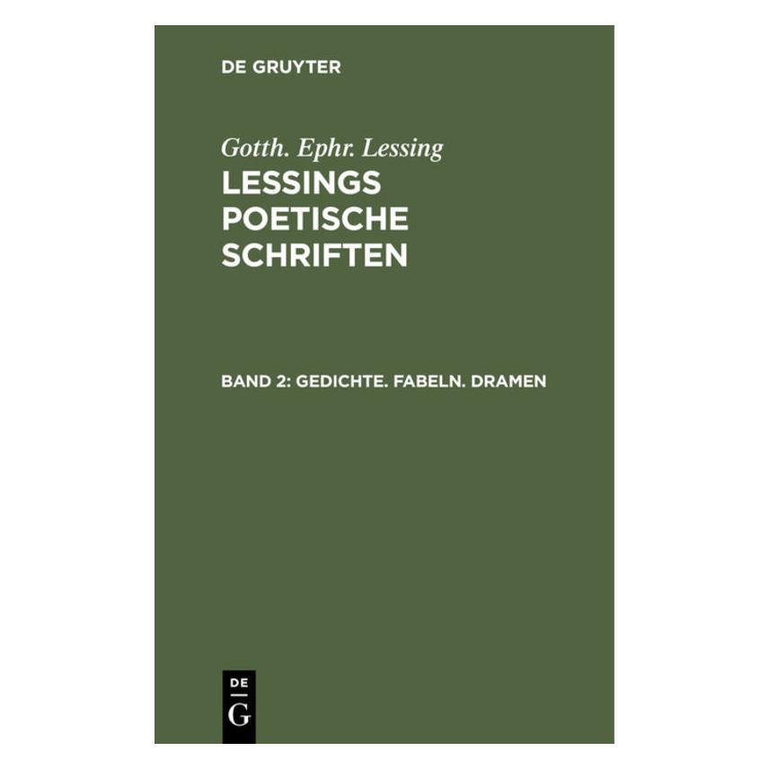 De Gruyter Lessing:Gotth. Ephr. Lessing: Lessings (Deutsch, Hardcover, G. E. Lessing) (67779345)