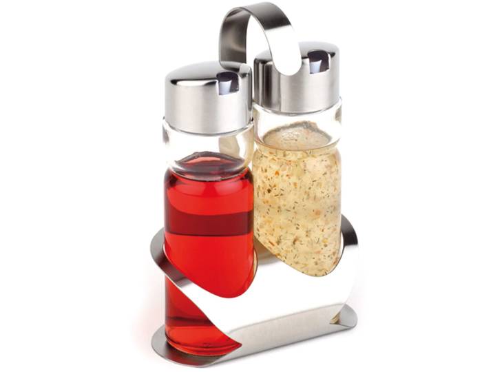 Öl- und Essigspender Aps transparent Edelstahl/Glas Set