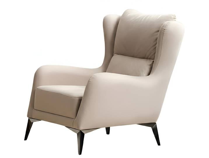 JVmoebel Sessel Bergère Modern Weiß Designer-Bergère Stoff Minimalismus Holz Sessel (1-St)