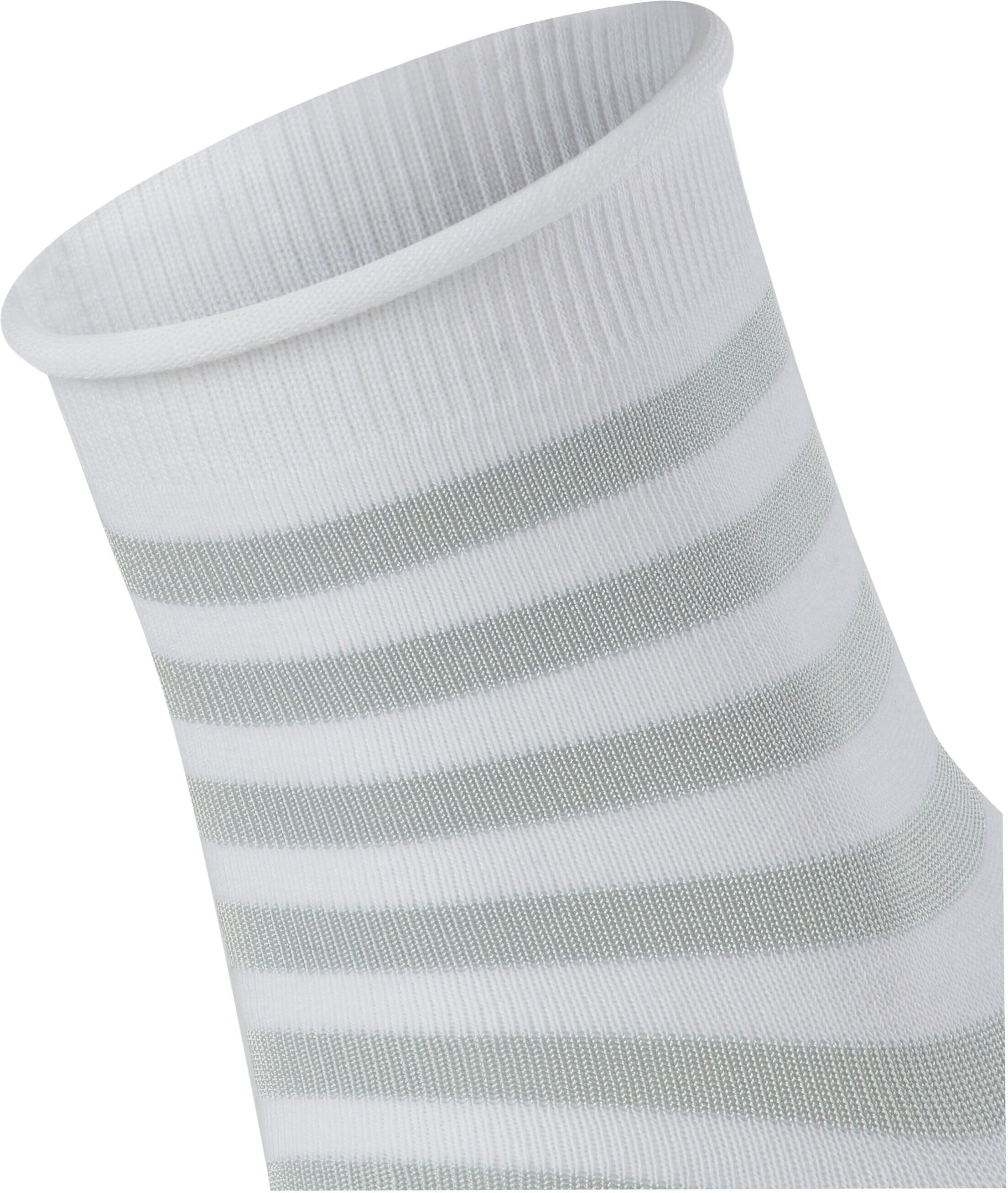 Kurzsocken BURLINGTON "Swansea", Damen, Gr. 36-41, weiss (weiß), Baumwollmischung, gestreift, Socken Kurzsocken, Einheitsgrösse 36-41, modernes Streifenmuster, Rollbündchen weiß 36-41