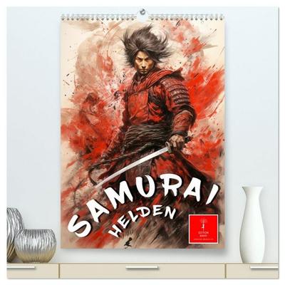 Samurai Helden (hochwertiger Premium Wandkalender 2027 DIN A2 hoch), Kunstdruck in Hochglanz
