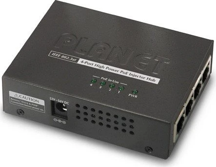 Planet Gigabit PoE-Injektor HPOE-460, 4-fach, max. 120 Watt Mid-Span