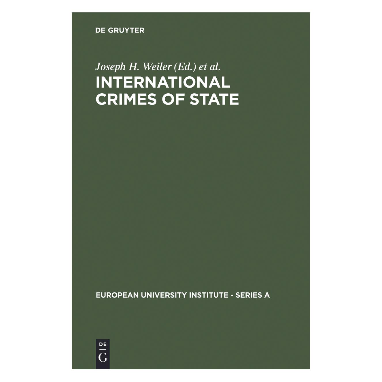 De Gruyter International Crimes of State (Englisch, Hardcover) (67760939)