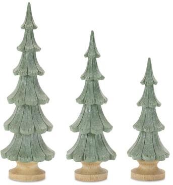 Melrose International Glittered Pine Tree (Set of 3)