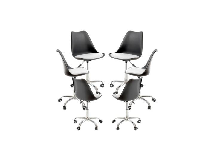 6er Set Neo Stühle - Schwarz und Weiß