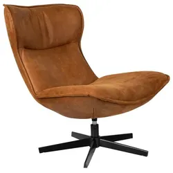 DAHEIM Sessel John Lederoptik Braun Cognac