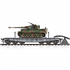 Hobby Boss - Schwere Plattformwagen Type SSyms/Tiger I (Mid Production) - 1:72 - 140 Teile 309975
