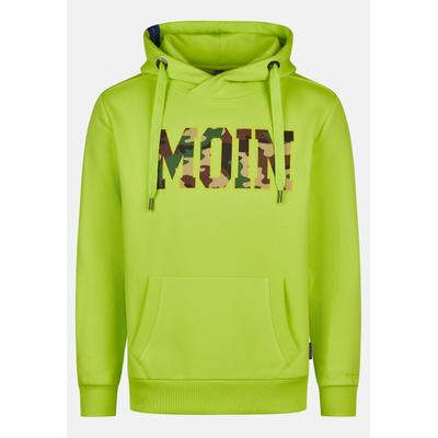 Kapuzenpullover SALZHAUT "Hoodie HEFF - MOIN Camouflage", Herren, Gr. XL, grün (lime), Pullover Kapuzenpullover