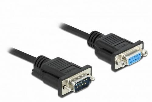 Delock Seriell Anschlusskabel [1x D-SUB-Buchse 9pol. - 1x D-SUB-Stecker 9pol.] 2m Schwarz