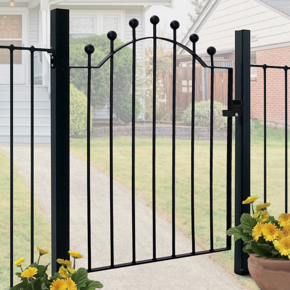 Ophelia & Co. Joelle 103 cm H x 86 cm W Gate Fencing Black 86cm W X 103cm H X 0cm D