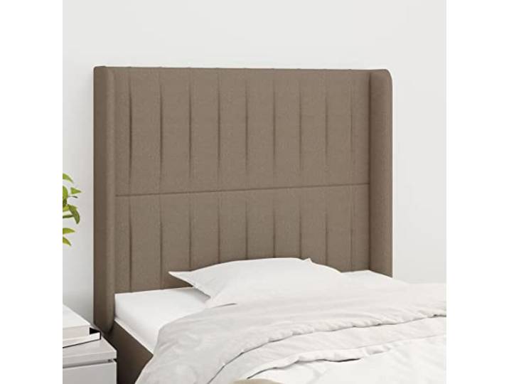 KTHLBRH Kopfteil aus Stoff, Taupe, klassisch, elegantes Design, komplett aus strapazierfähigem Material, atmungsaktiv, höhenverstellbar, Beine aus Lärchenholz