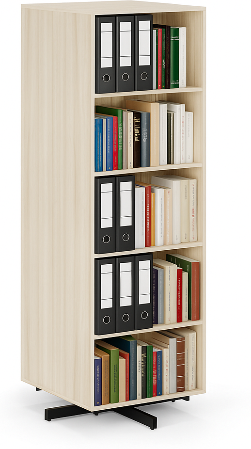 B2B Partner Drehbares Regal, 680×680×1932 mm, 2x 5 Böden, Eiche natur