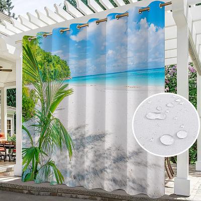 LightInthebox Waterproof Indoor Outdoor Curtains Sunflowers for Wedding Patio Thick Privacy Grommet Curtains for Wedding Bedroom, Living Room, Porch, Pergola, Cabana