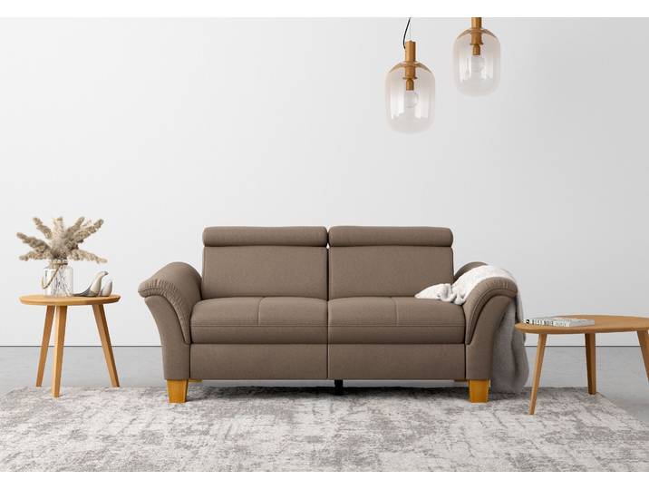 2,5-Sitzer Sofa, Luxus-Microfaser Florence, Braun, 185×93×84 cm, Mit TV-Funktion & Kopfteilverstellung, Klassisch, Home-affaire