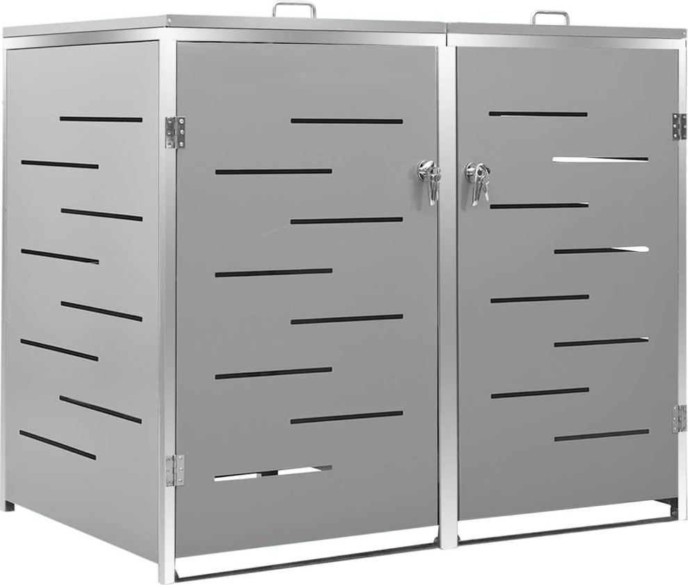 Mülltonnenbox für 2 Tonnen 138x77,5x115 cm Edelstahl