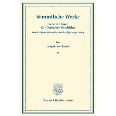 Sämmtliche Werke., Taschenbuch von Leopold Ranke, Duncker & Humblot, 978-3-428-16861-3