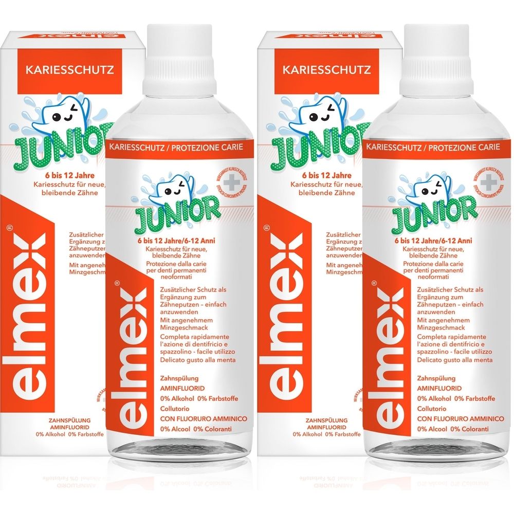 2x Elmex Junior Zahnspülung 2x400 ml Mundwasser