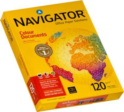 Kopierpapier Navigator Colour Documents, DIN A4, 120 g/m², hochweiß, 250 Blatt