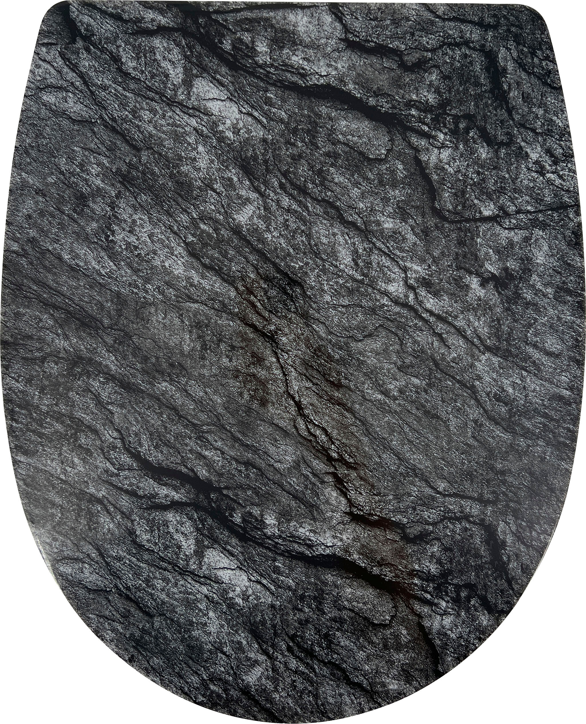 WC-Sitz ADOB "Schiefer", grau (schiefer, weiß), B:36cm L:45,5cm, Thermoplast, WC-Sitze, WC-Sitz, mit Absenkautomatik, zur Reinigung abnehmbar schiefer, weiß Einheitsgröße