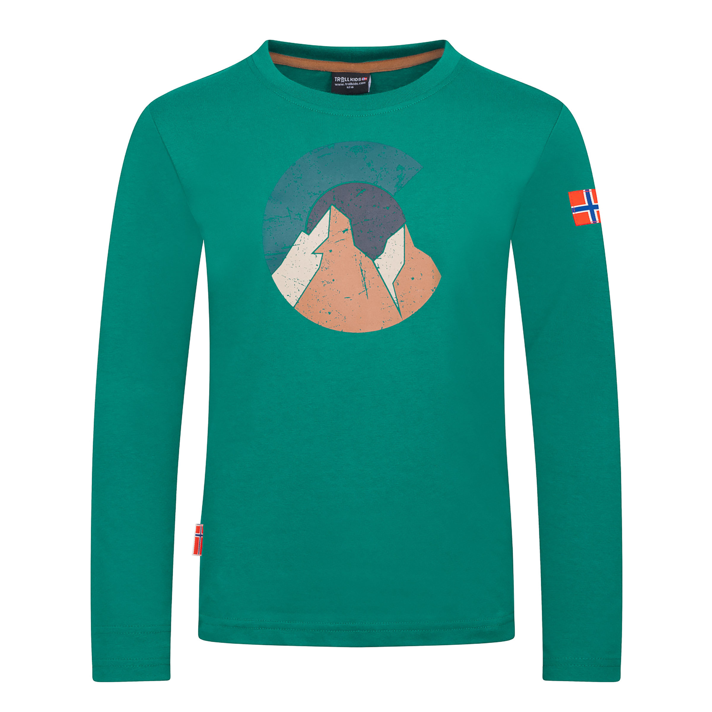 Trollkids Halsafjord Kinder Longsleeves dark cyan Größe 128 Lifestyle Widerstandsfähig