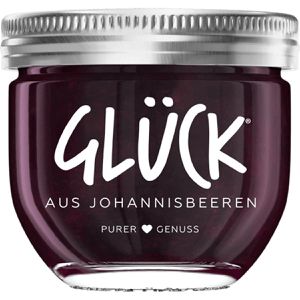 Glück Fruchtaufstrich Johannisbeere, vegan, 70% Fruchtgehalt, im Glas, 230 g