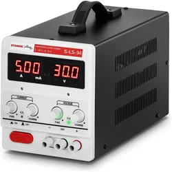 Stamos Labornetzgerät Regelbar Labornetzteil Netzgerät Netzteil Trafo 0-30 V 5 A 150 W, Labornetzgerät, Schwarz