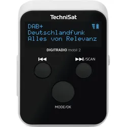 TechniSat Mobil 2 (DAB+, FM, Radio Frequency (RF)), Radio, Schwarz, Weiss