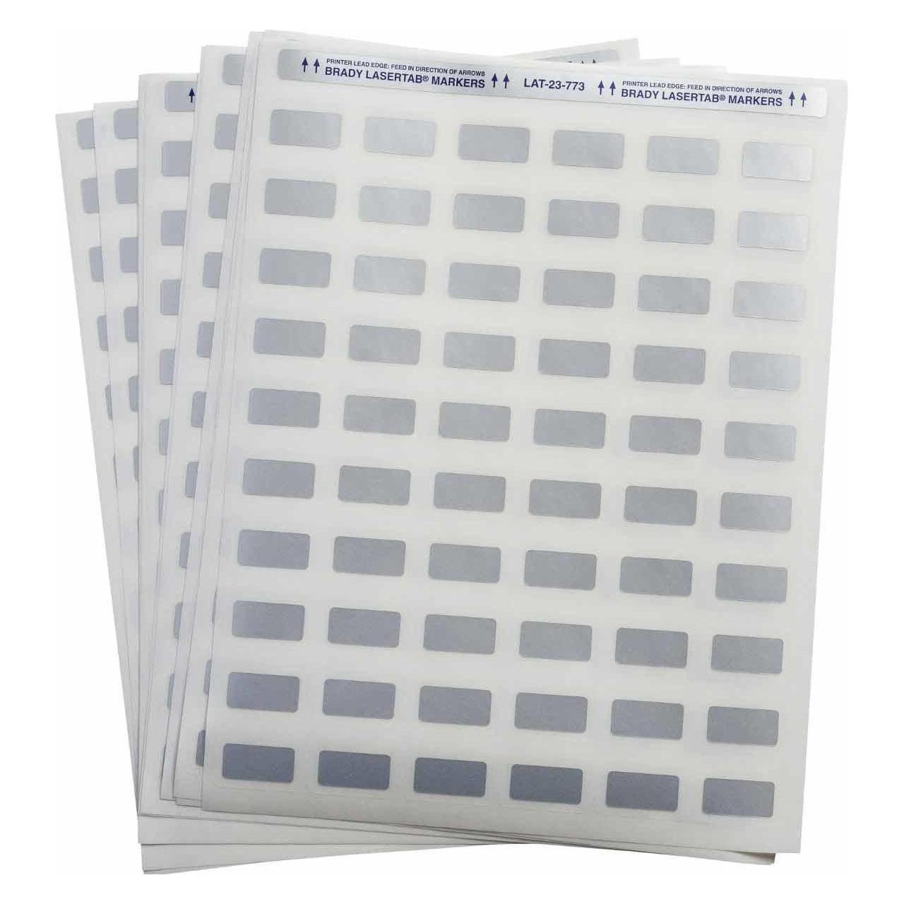 Brady LAT-23-773-2.5, metallisierter Polyester, Silber, 25.40 x 12.70 mm, mit Laminat, dauerhaft k (LAT-23-773-2.5)